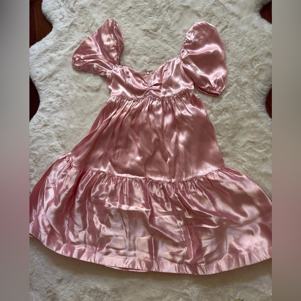 Selkie:Madonna Dress in Pink Satin - old sizing runs small! S (XS)
